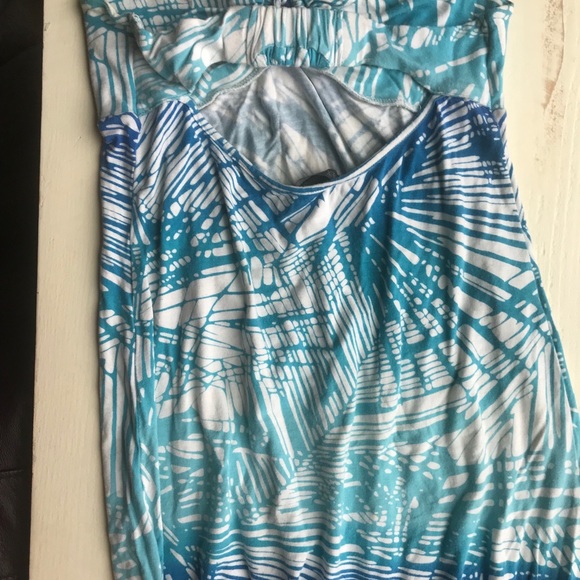 Long blue patterned dress - Picture 4 of 4